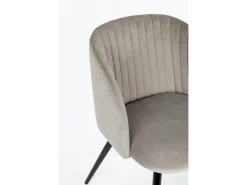 Juego de 2 sillas Quentin de terciopelo acolchado - Confort moderno-Topo
