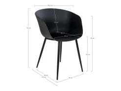 Juego de 2 Sillas Roda, Negro, 56x55x78 cm, Kendra Home