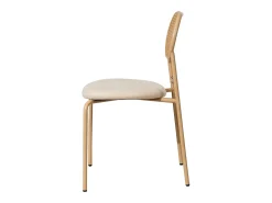 Juego de 2 sillas, silla de comedor de ratán, silla de comedor decorativa, color madera