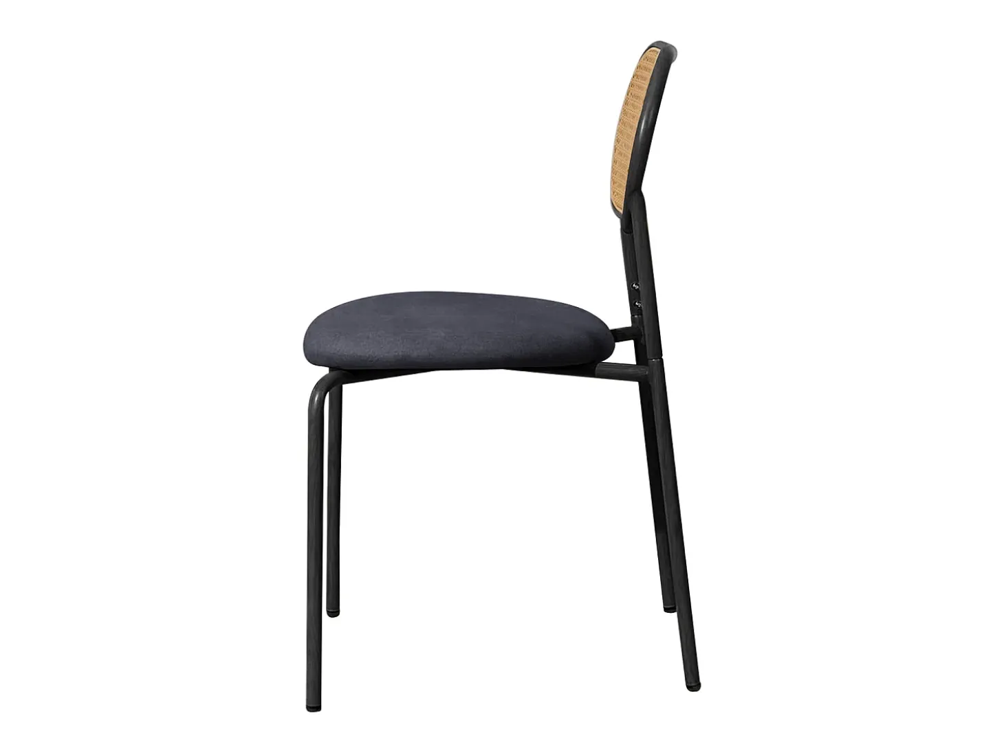 Juego de 2 sillas, silla de comedor de ratán, silla de comedor decorativa, color negro