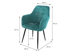 Juego de 2 sillas, sillas de comedor, sillas de sala, silla tapizada, silla de cocina, terciopelo