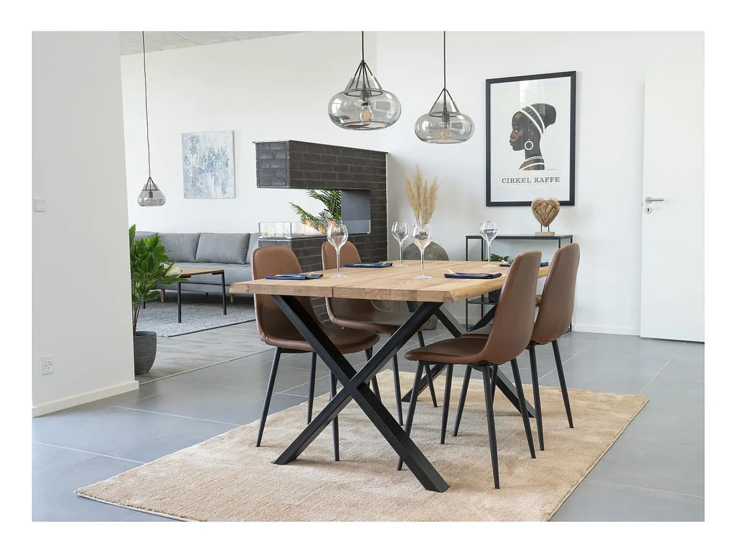 Juego de 2 Sillas Stockholm, Marrón, 54x44x88 cm, Kendra Home