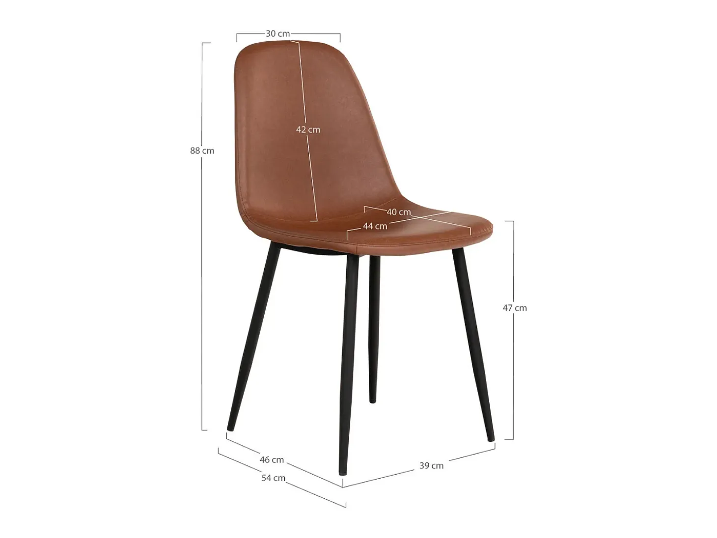 Juego de 2 Sillas Stockholm, Marrón, 54x44x88 cm, Kendra Home