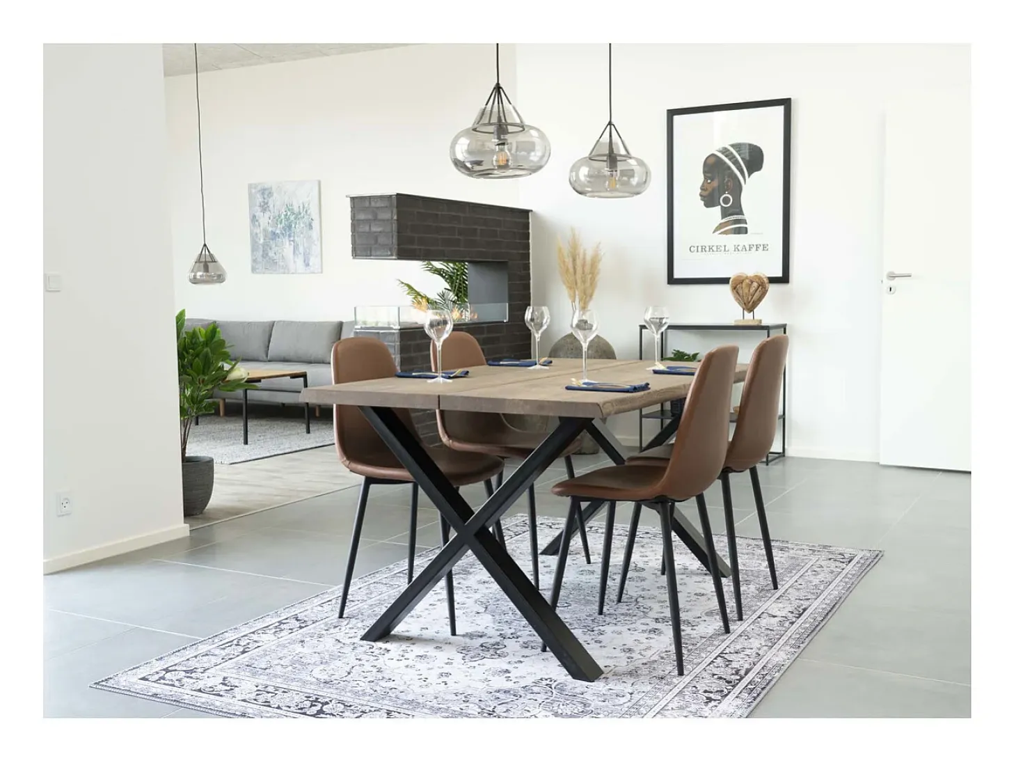 Juego de 2 Sillas Stockholm, Marrón, 54x44x88 cm, Kendra Home
