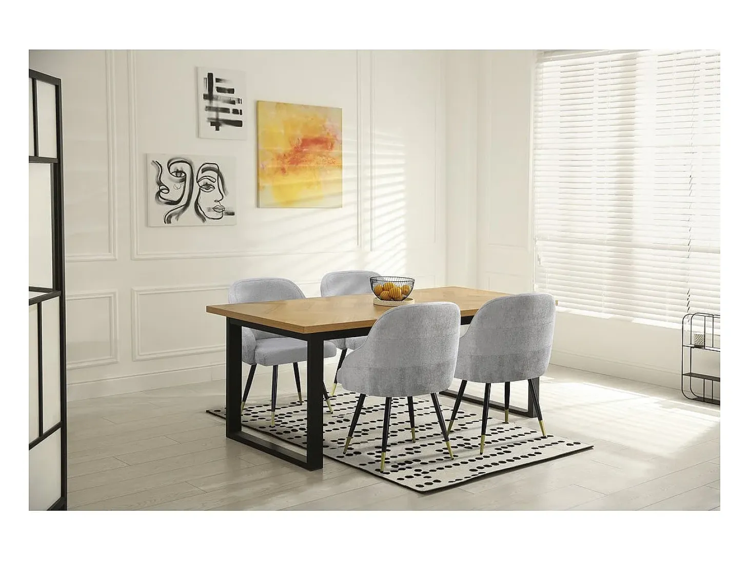 Juego de 2 sillas tapizadas "Harmony" - 54 x 57 x 90 cm - Beige