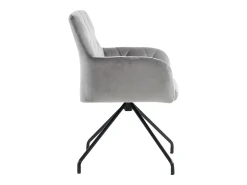 Juego de 2 sillas tapizadas en terciopelo con patas de metal - Gris claro