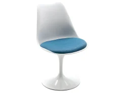 Juego de 6 sillas Tulip - Polipropileno, tela y acero - Azul y blanco - XAFY