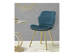 Juego de 2 Sillas VKH384, Turquesa, 46x58x77 cm, Kendra Home