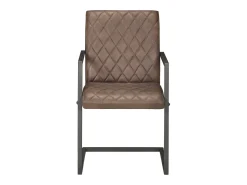 Juego de 2 Sillas voladizas de comedor cuero auténtico marrón ES129253