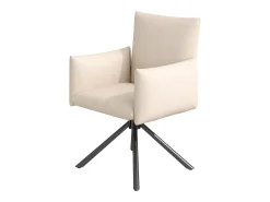 Juego de 6 sillones acolchados - Rotación 360° - con 4 patas metálicas - Terciopelo - Beige