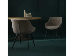Juego de 2 sillones bridge en tela topo L64 cm - COLOMBE