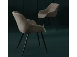 Juego de 2 sillones bridge en tela topo L64 cm - COLOMBE