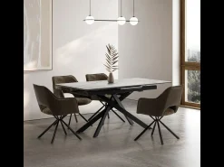 Juego de 2 sillones con patas de metal negro 48x49 h80 cm