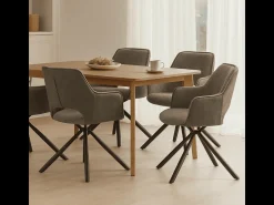 Juego de 2 sillones con patas de metal negro 48x49 h80 cm