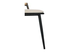 Juego de 4 sillones de ratán con asiento acolchado de PU, color negro