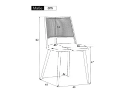 Juego de 6 sillones de ratán con asiento acolchado de PU, color negro