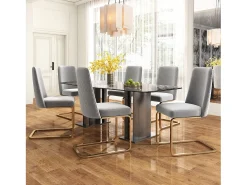 Juego de 2 sillones de terciopelo de lujo - 64,14 x 63,5 x 47,63 cm - respaldo de diamante - patas de metal dorado - gris