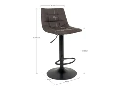 Juego de 2 Taburetes Altos Middelfart, Gris, 43x43x108 cm, Kendra Home