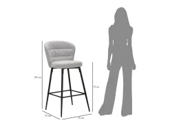 Juego de 2 Taburetes Altos VKH432, Gris, 52x59x108 cm, Kendra Home