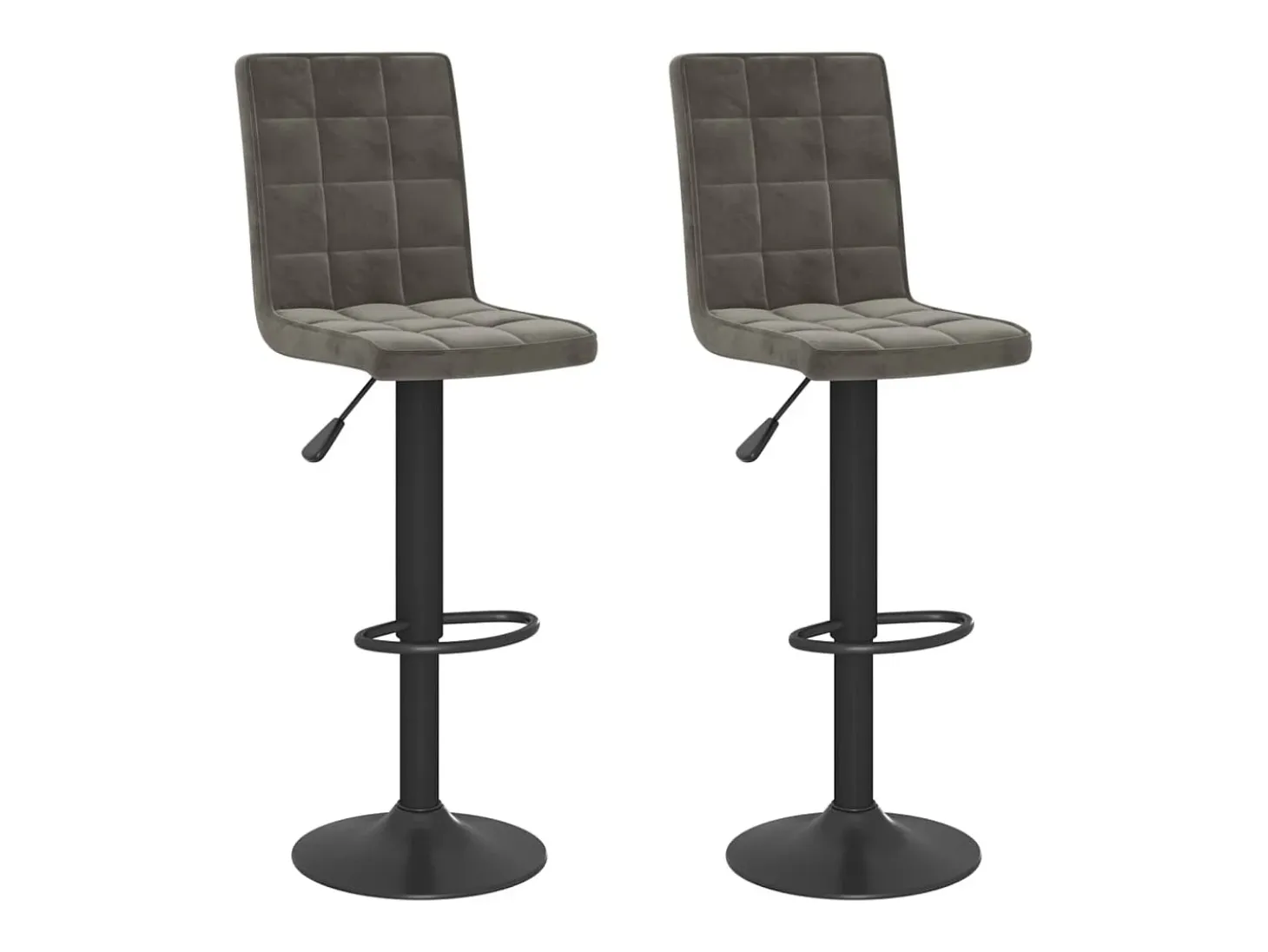 Juego de 2 taburetes de bar de terciopelo gris oscuro