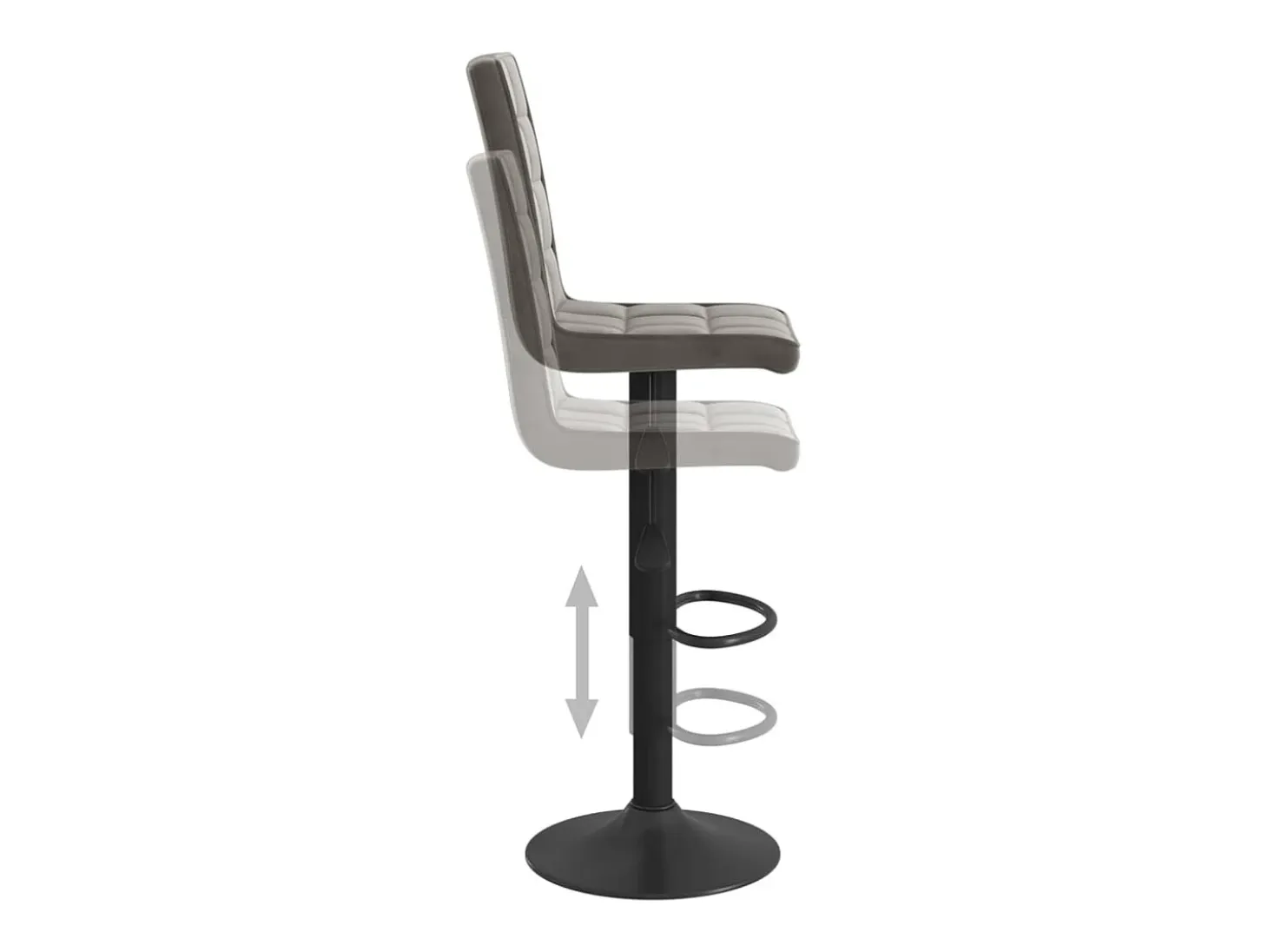 Juego de 2 taburetes de bar de terciopelo gris oscuro