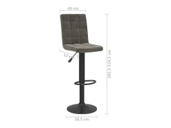 Juego de 2 taburetes de bar de terciopelo gris oscuro