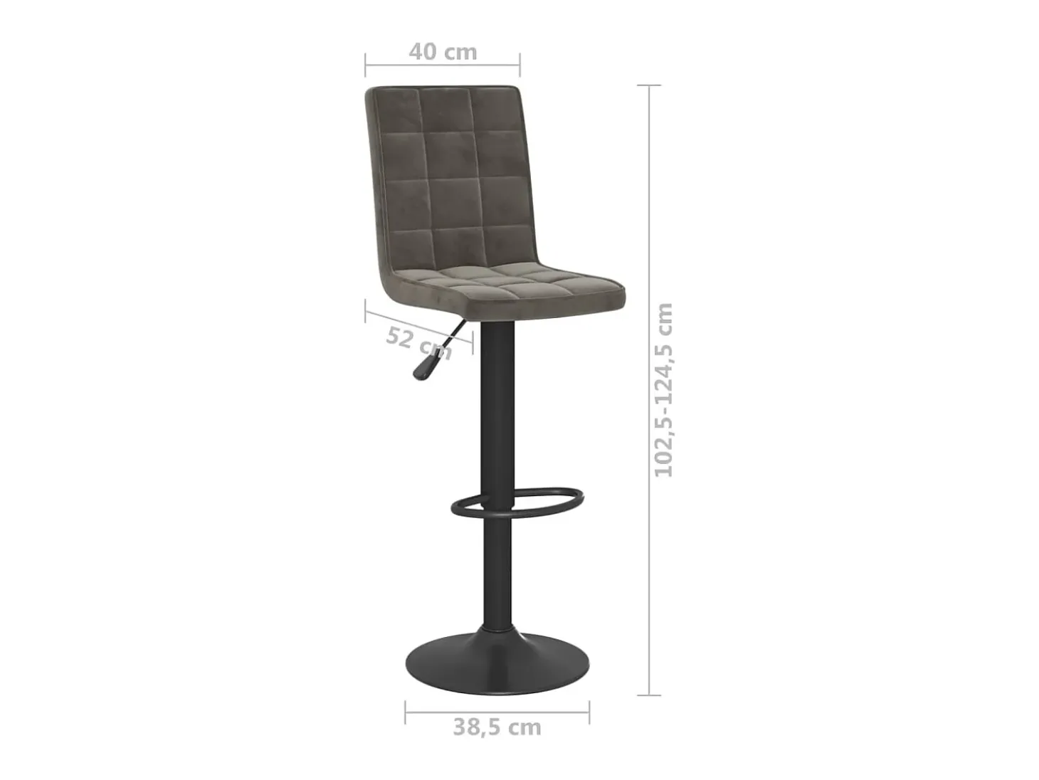 Juego de 2 taburetes de bar de terciopelo gris oscuro
