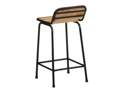 Juego de 2 taburetes de bar de madera maciza de mango en bruto