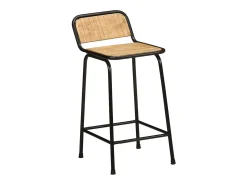 Juego de 2 taburetes de bar de madera maciza de mango en bruto