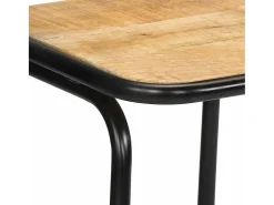 Juego de 2 taburetes de bar de madera maciza de mango en bruto