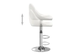 Juego de 2 taburetes de bar de piel sintética blanca