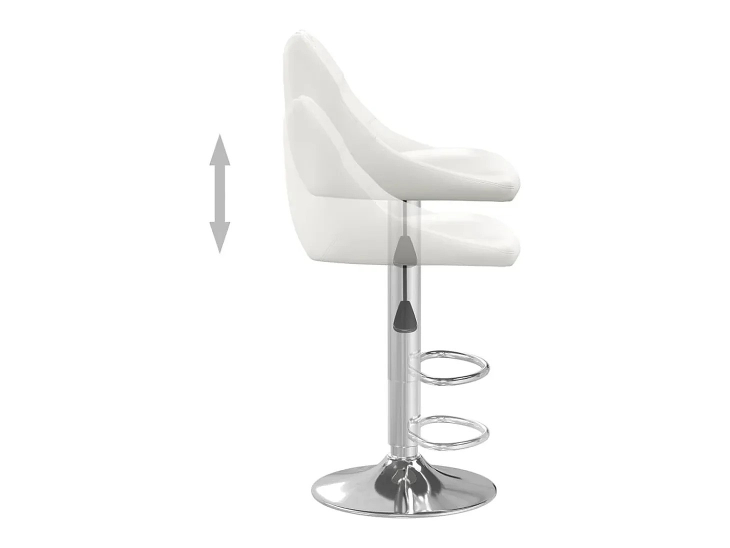 Juego de 2 taburetes de bar de piel sintética blanca