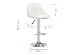 Juego de 2 taburetes de bar de piel sintética blanca