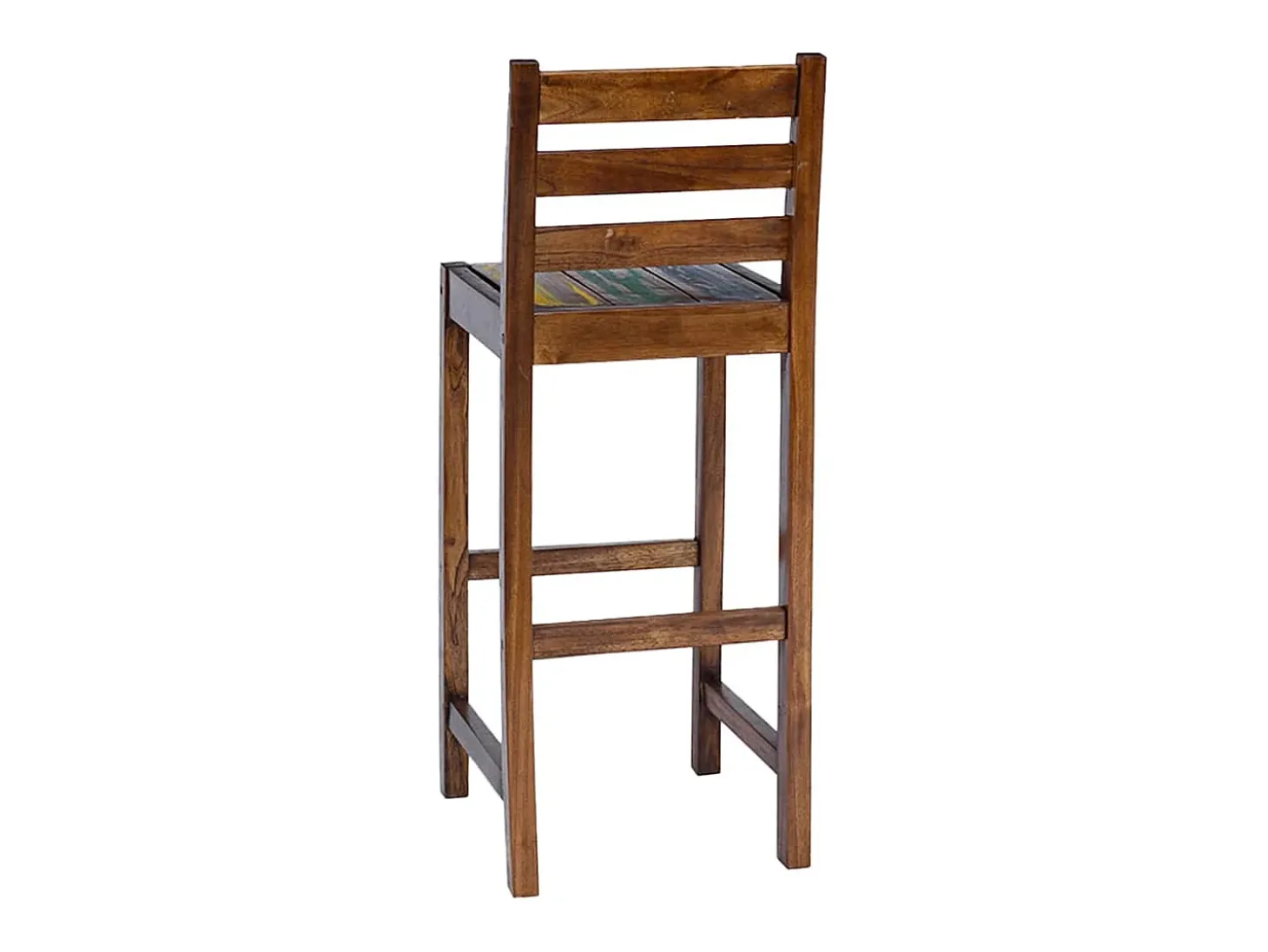 Juego de 2 taburetes de bar de madera maciza recuperada