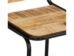 Juego de 2 taburetes de bar de madera maciza de mango en bruto