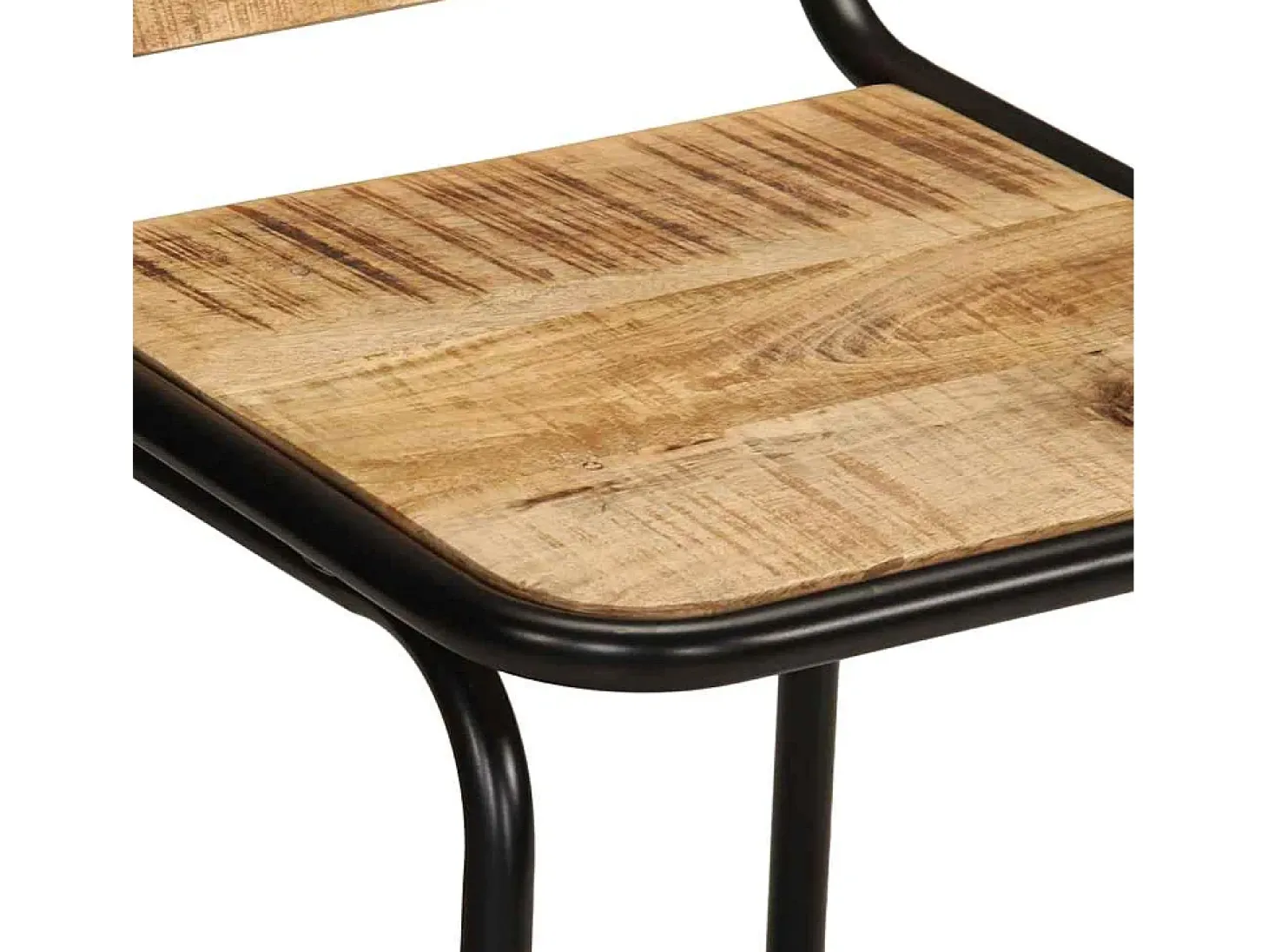 Juego de 2 taburetes de bar de madera maciza de mango en bruto