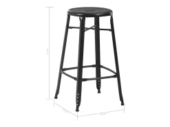 Juego de 2 taburetes de bar de acero negro