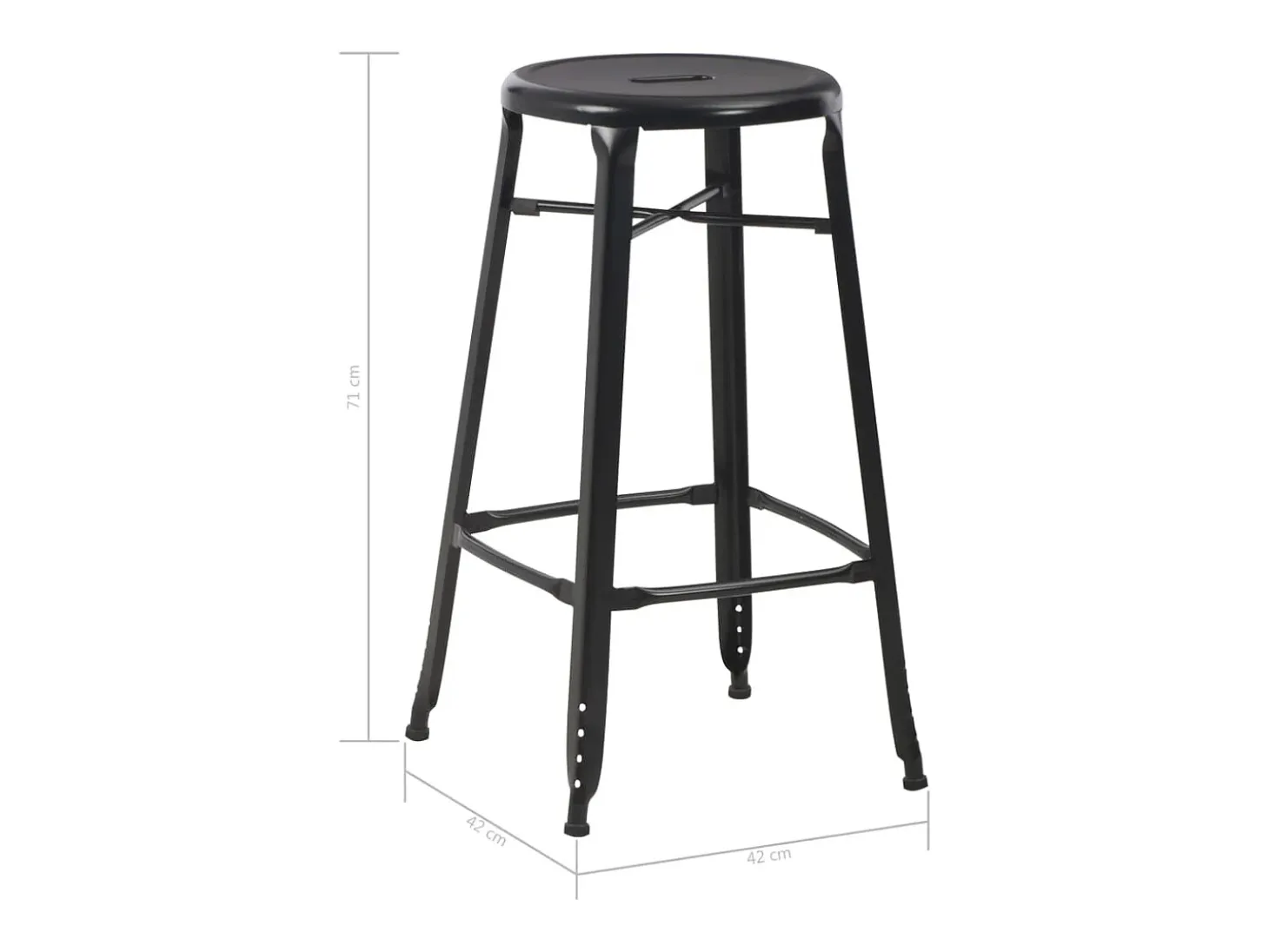 Juego de 2 taburetes de bar de acero negro