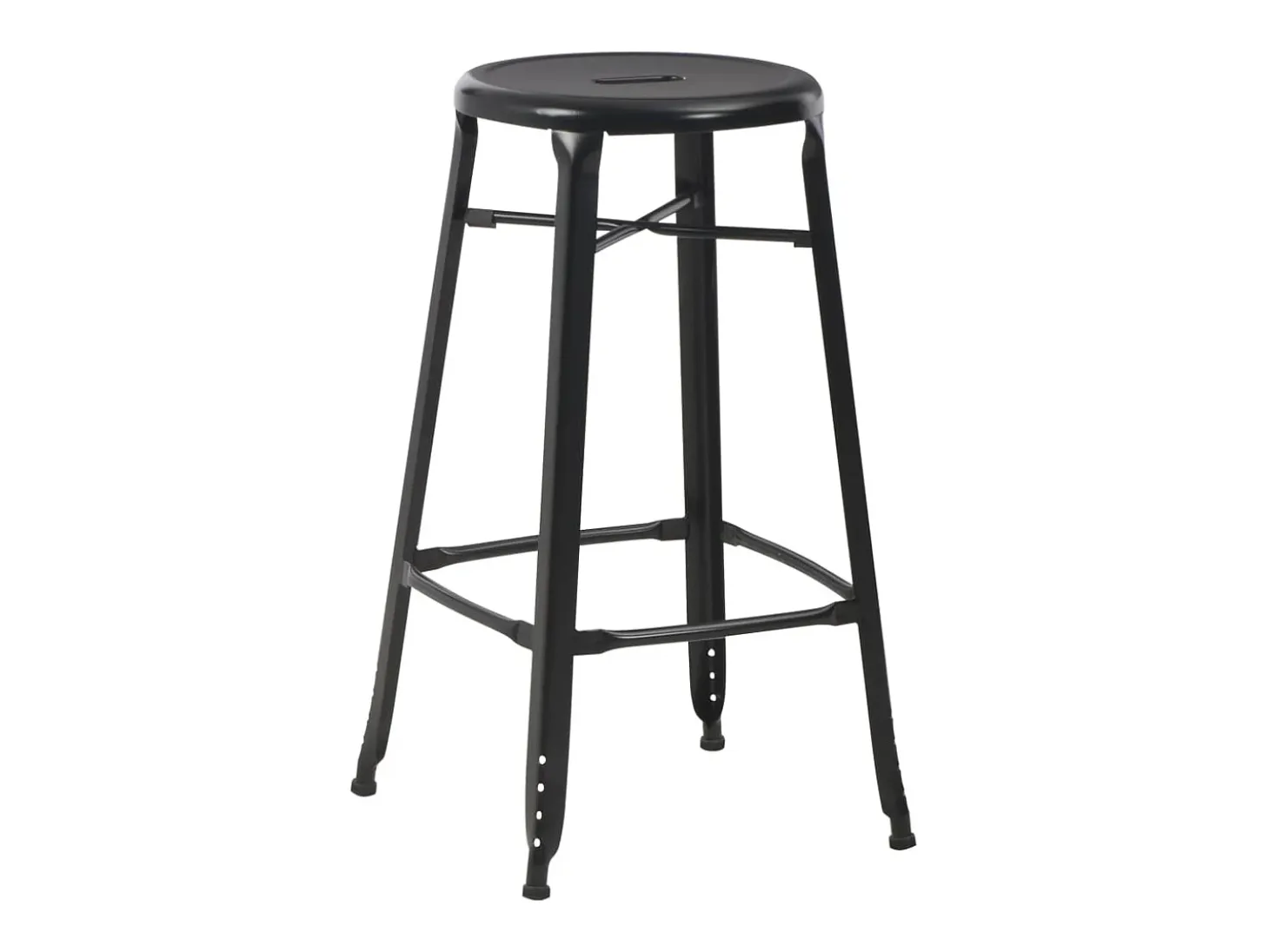 Juego de 2 taburetes de bar de acero negro