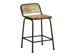 Juego de 4 taburetes de bar 46x35,5x70cm madera maciza recuperada