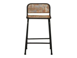 Juego de 4 taburetes de bar 46x35,5x70cm madera maciza recuperada