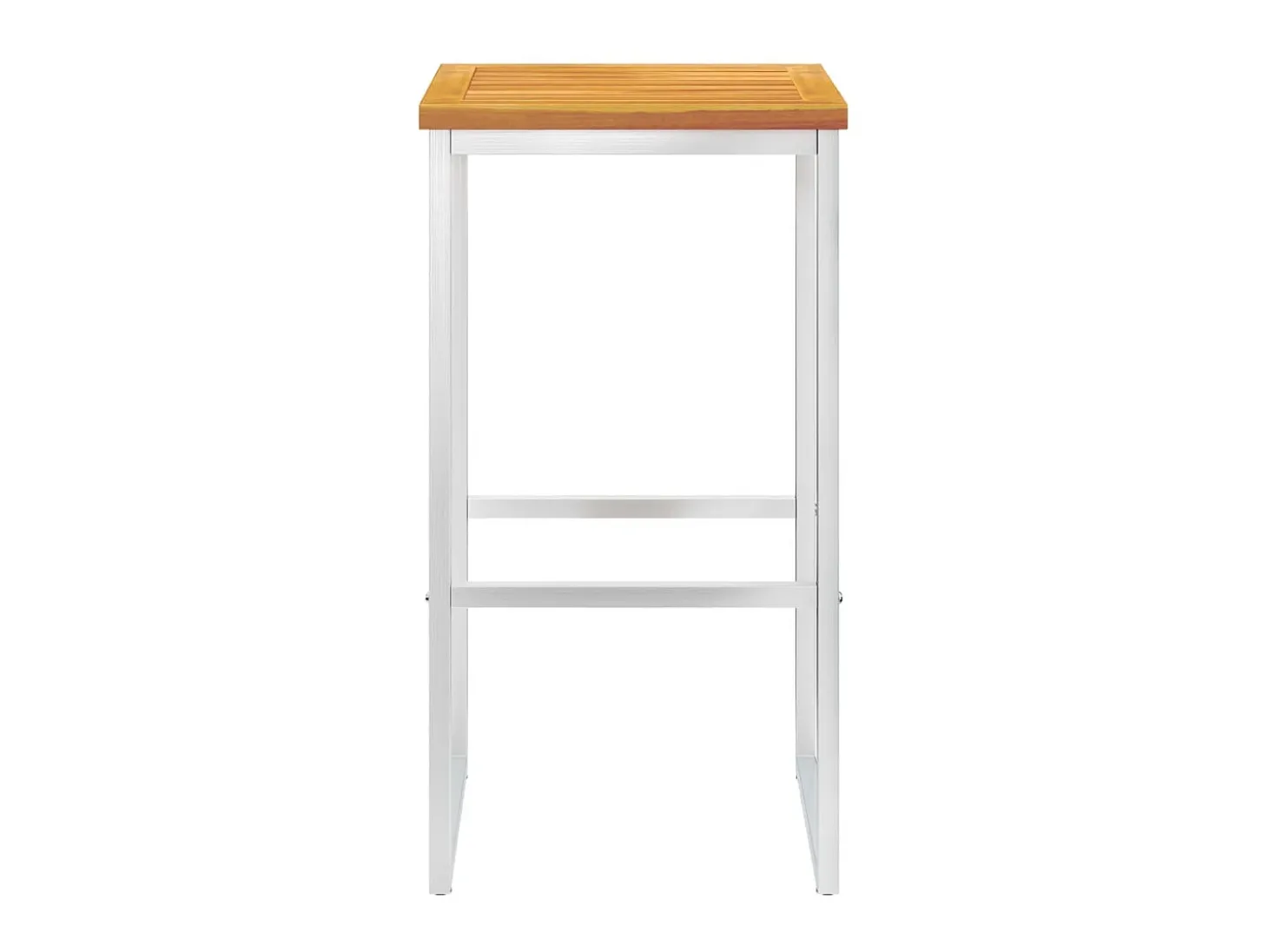 Juego de 4 Taburetes de bar madera maciza acacia y acero inoxidable ES80259