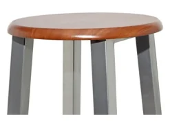Juego de 2 taburetes de bar de metal con asiento de MDF