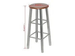 Juego de 2 taburetes de bar de metal con asiento de MDF