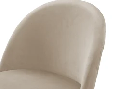 Juego de 2 taburetes de bar - Terciopelo y metal dorado - Beige - MELBOURNE