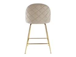 Juego de 2 taburetes de bar - Terciopelo y metal dorado - Beige - MELBOURNE