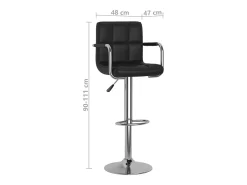 Juego de 2 taburetes de bar de piel sintética negra