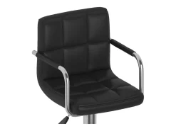 Juego de 2 taburetes de bar de piel sintética negra