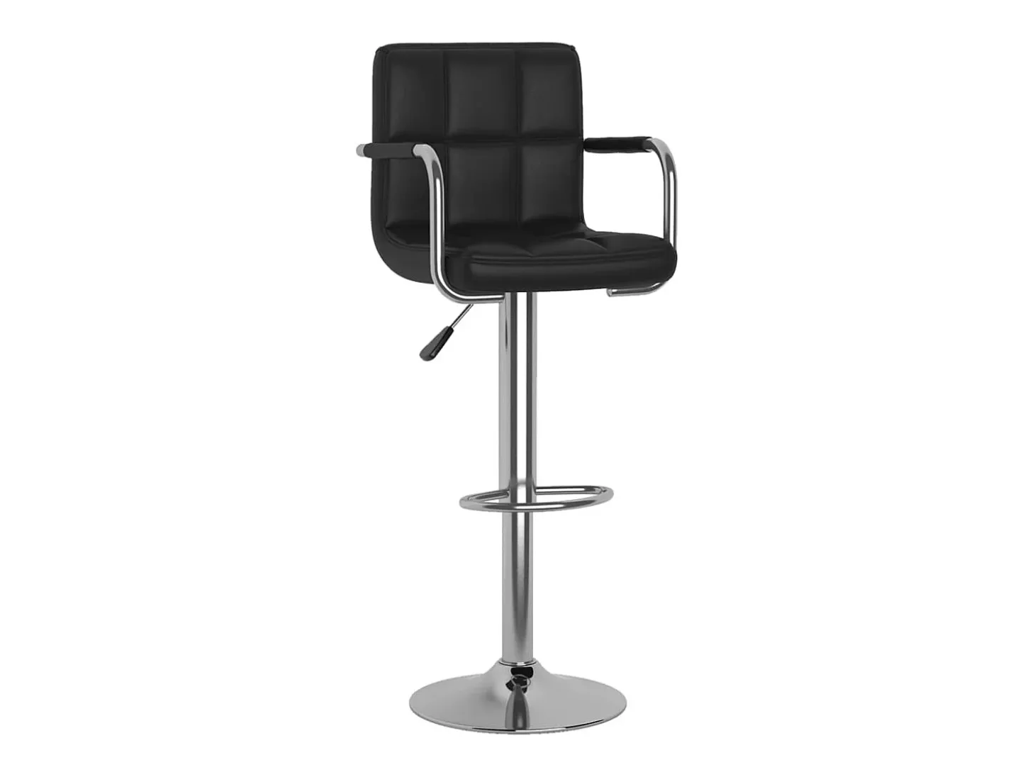 Juego de 2 taburetes de bar de piel sintética negra