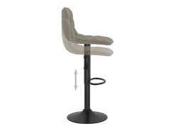 Juego de 2 taburetes de bar de terciopelo gris claro